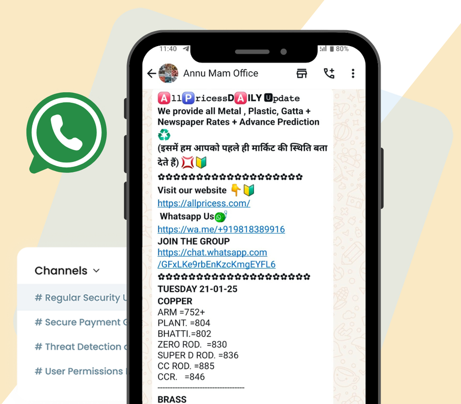 All Pricess Daily Update — WhatsApp पर Copper के भाव का असली मैसेज